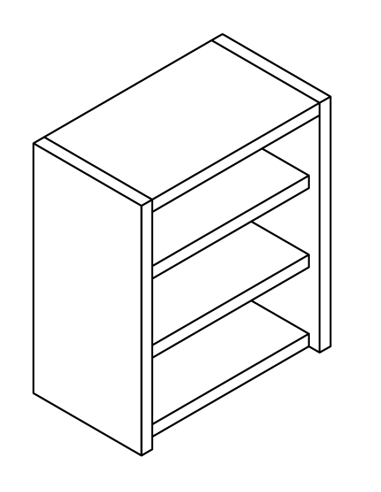 Pensile a giorno - Con ripiano - Altezza 80 cm - Dimensioni varie