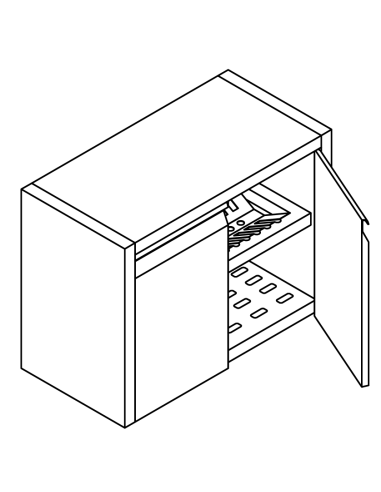 Puertas giratorias - Altura 60 cm - Escurridor de platos - Estante asolado - Dimensiones diversos