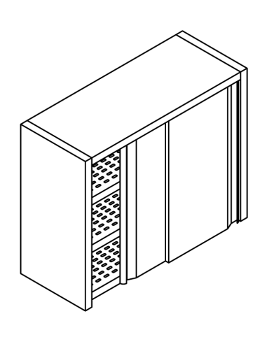 Estantes montados en pared deslizante - Altura 80 cm - Dimensiones diversos