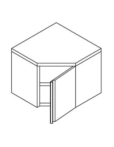 Muro de esquina - Con estante - Puertas giratorias - Dimensiones diversos