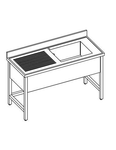 Sink per day - Depth 60 - N. 1 tub - Dropper left - Dimensions various