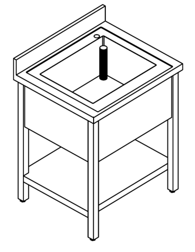 Lavello con ripiano - Profondità 60 - N. 1 vasca - Dimensioni varie