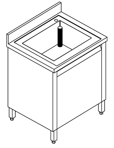 Fregadero cerrado - Puertas giratorias - Profundidad 60 - Dimensiones diversos