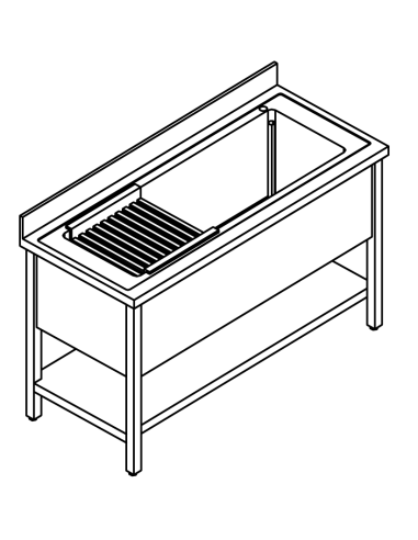 Lavello macero ewash pentole - With shelf - Depth 70