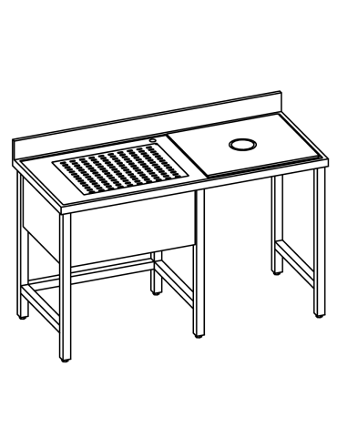 Mesa de preparación de carne/peces - Profundidad 70 - Dimensiones diversos