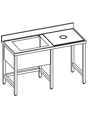 Tabla de preparación vegetal - Profundidad 70 - Dimensiones diversos