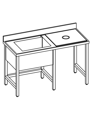 Tavolo sbarazzo - Profondità 70 - Piano in polietilene - Dimensioni varie