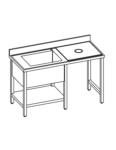 Tavolo sbarazzo - Con ripiano - Profondità 70 - Piano in polietilene - Dimensioni varie