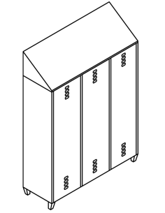 Armadio portascope 100 x 40 x 180 cm, serratura