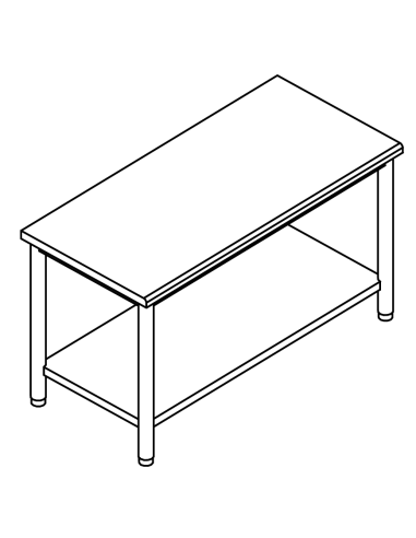 Cuadro con estante AISI 304 - profundidad 120 cm