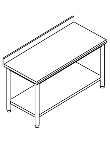 Cuadro con estante AISI 304 - Alzatina - Profundidad 80 cm