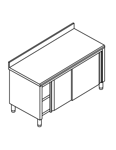 Mesa cerrada AISI 304 - Alzatina - Profundidad 60 cm