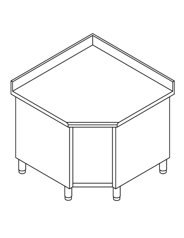 Mesa cerrada AISI 304 - Alzatina - cm 110 x 110 x 70 x 85/90 h