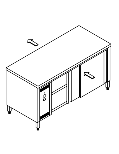 Hot pass table AISI 304 - Depth 70