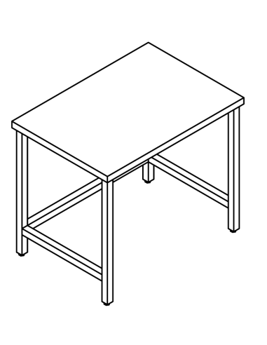 Table per day AISI 304 - Polyethylene top - Depth 70