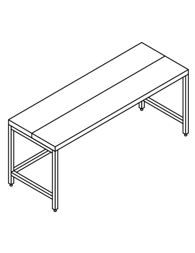 Tavolo AISI 304 - 1/2 piano polietilene 1/2 AISI 304 - Profondità 70