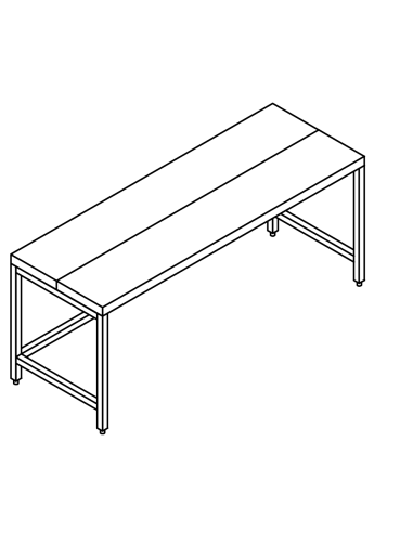 Table AISI 304 - 1/2nd floor polyethylene 1/2 AISI 304 - depth 100