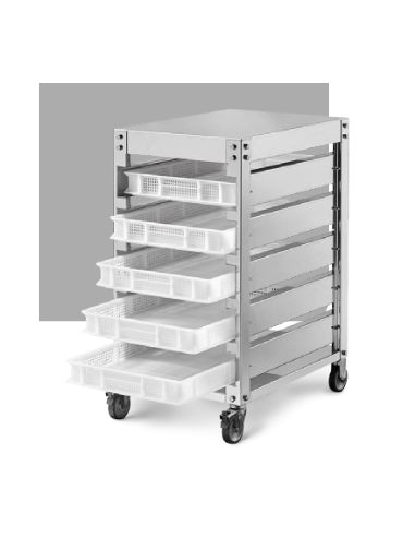 Stainless steel trolley complete with 5 hams collect pasta