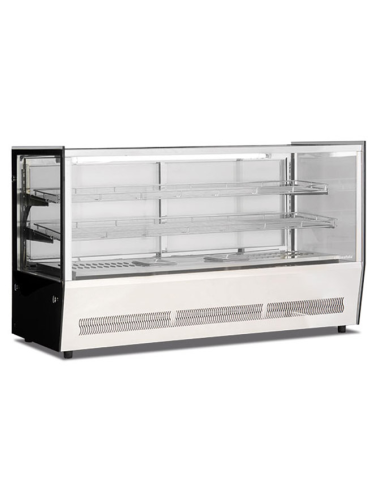 Vitrina caliente para pastelería 3 estantes y puertas de vidrio - Cm 90 x 53 x 73 h