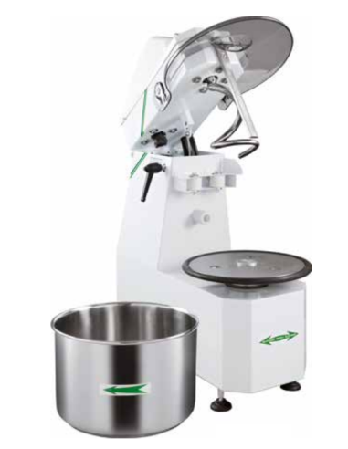 Spiral mixer - Capacity 18 kg/22 lt - cm 65.3 x 38 x 75/95.1h