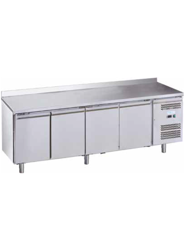 Mesa refrigerada - Alzatina - N. 4 puertas - cm 223 x 70 x 85/95 h