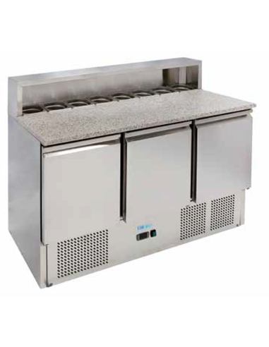 Saladette - N. 3 puertas - Veterina portaingredienti - cm 136.5 x 70 x 102 h