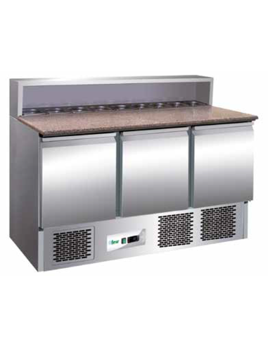 Saladette - N.3 puertas - Veterina portaingredienti - cm 136.5 x 70 x 110 h