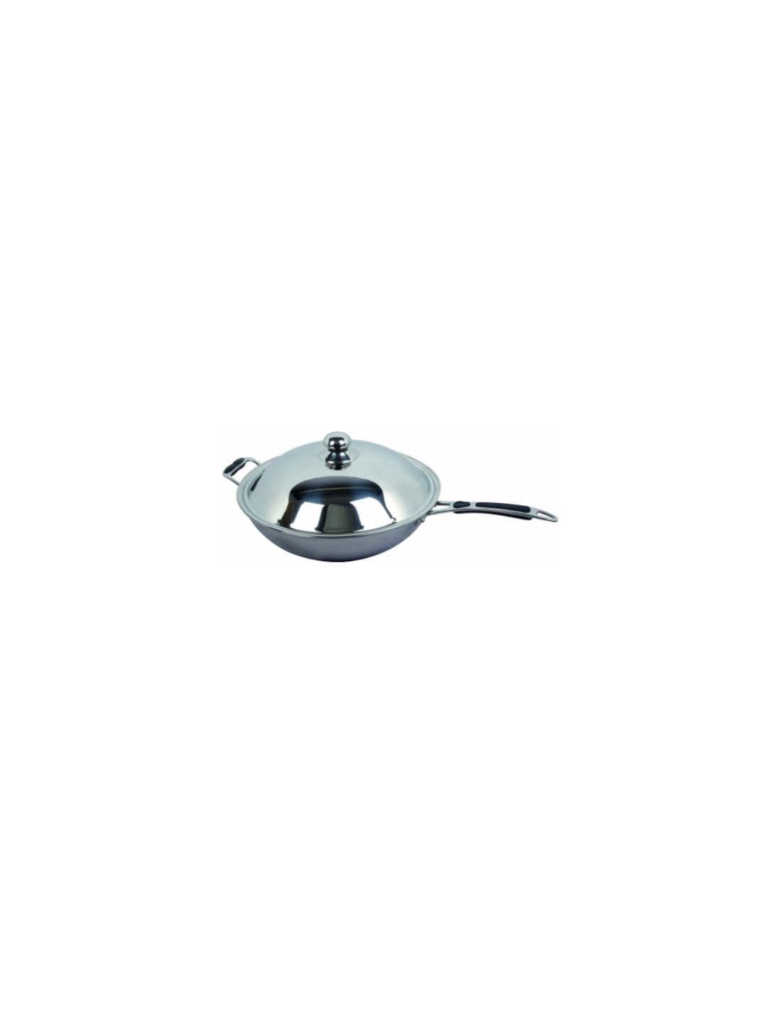 Wok pan - ø mm 36 x 18 h - Material 3 layers - Stainless steel handle