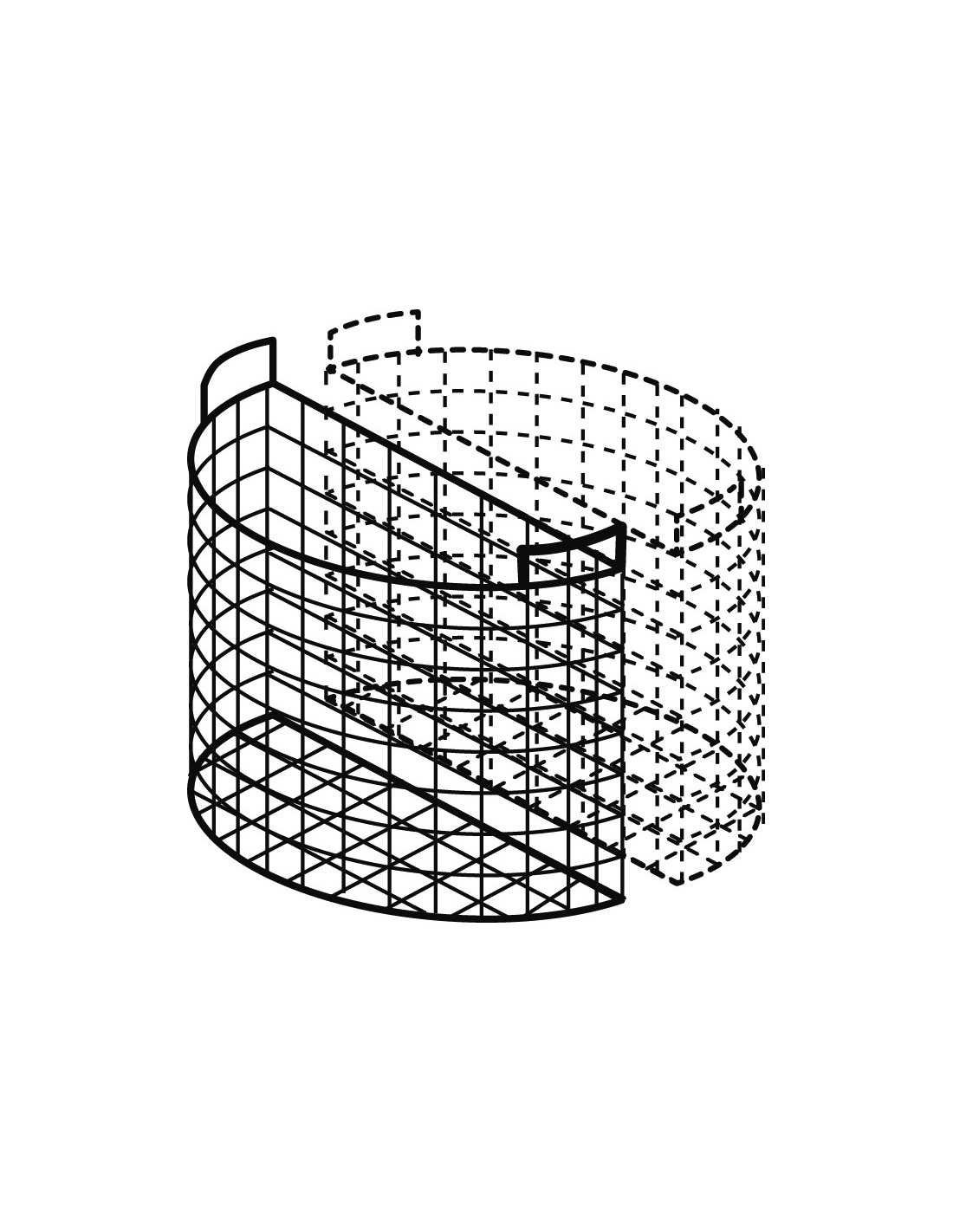 Basket 1/2 for cooking pot - Lt 150 - Dimensions cm 56 x 49 h