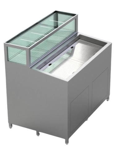 Acuario para moluscos - Vitrina refrigerada - Molluschi 40 kg - cm 150 x 100 x 140 h