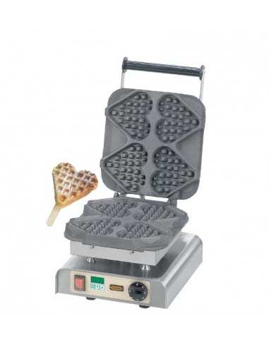 Waffle maker for 4 heart-shaped waffles