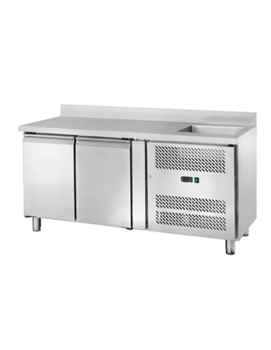 Refrigerated table - N.2 doors - Alzatina - Lavello - cm 151 x 70 x 96 h