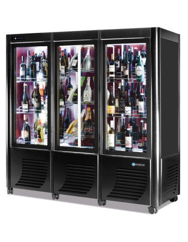 Wine display case for 171 bottles with temperature +4 +15 °C - Ventilated