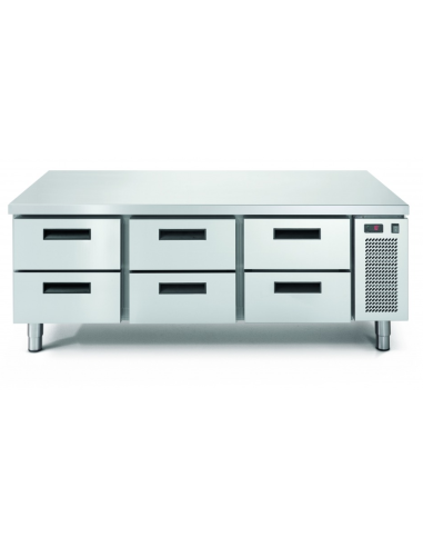 Refrigerated table - N.6 drawers - cm 160 x 68.5 x 62.4 h