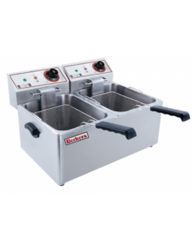 Electric fryer - Capacity lt 4 + 4 - cm 43.5 x 38 x 32 h