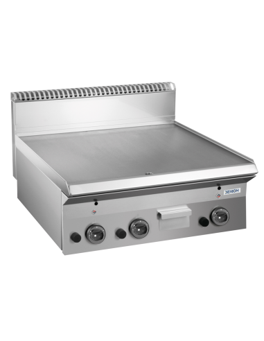 Fry top a gas - Piastra liscia in acciaio - cm 100 x 65 x 27 h