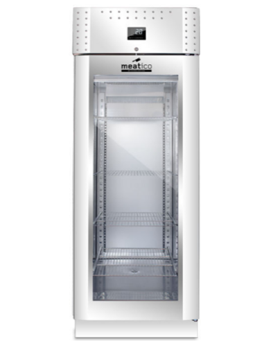 Vitrina para carne de acero con una puerta de cristal - cm 75 x 85 x 208 h