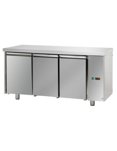 Tavolo gastronomia - Senza gruppo destra - N.3 porte - cm 166 x 70 x 80/101h