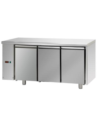 Gastronomy table - Without left group - N.3 doors - cm 166 x 70 x 80/101h