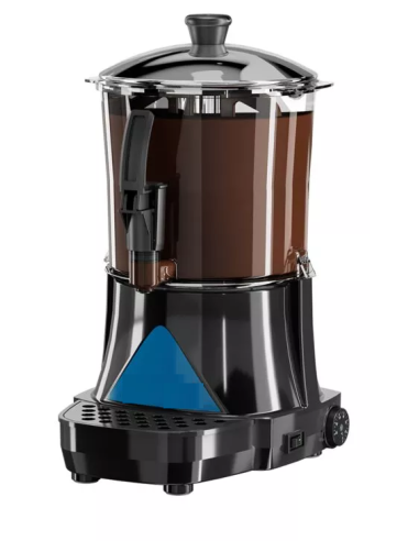 Chocolate maker with 6 litre capacity, black colour and transparent tank