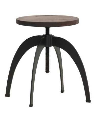 Stool - Adjustable wooden seat - cm 40 Ø x 57 h