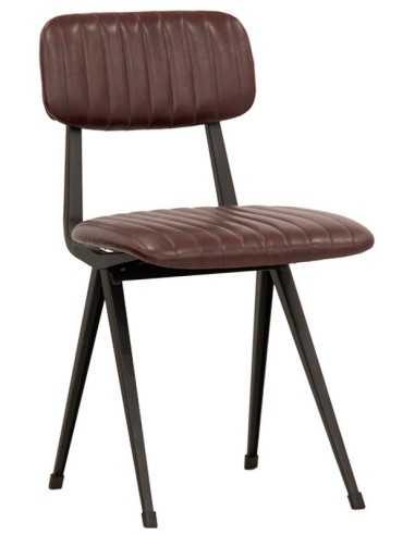 Chair - Painted metal - Eco-leather cover - cm 44 x 40 x 80 h