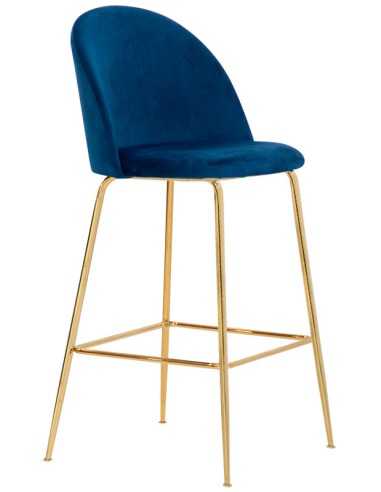 Stool - Brass metal - Padded - Velvet lining - cm 44 x 42 x 108 h