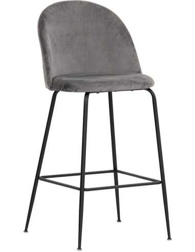 Stool - Painted metal - Padded - Velvet coating - cm 44 x 42 x 108 h