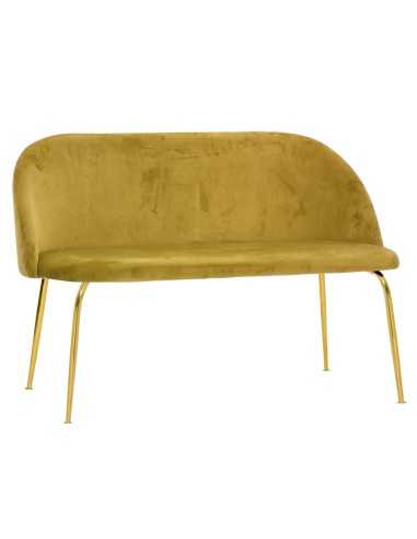 Bench - Brass metal - Padded - Velvet coating - cm 110 x 43 x 77 h