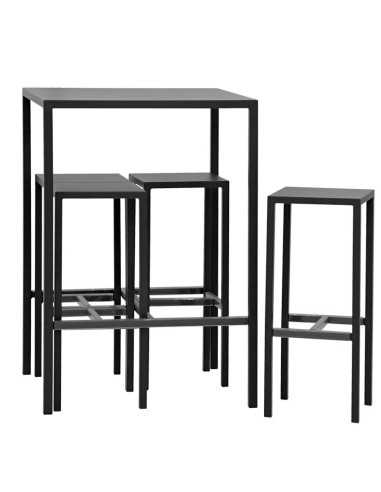 Tabla + 4 taburetes - Tabla cm 75 x 75 x 110 h - Stool  32 x 32 x 77 h