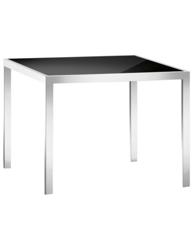 Table - Chrome metal - Tempered glass top - cm 60 x 60 x 45 h