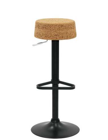 Stool - Painted metal - Cork seat - cm 29 Ø x 58/79 h