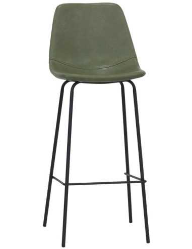 Stool - Painted metal - Leather padded shell - cm 40 x 36 x 105 h