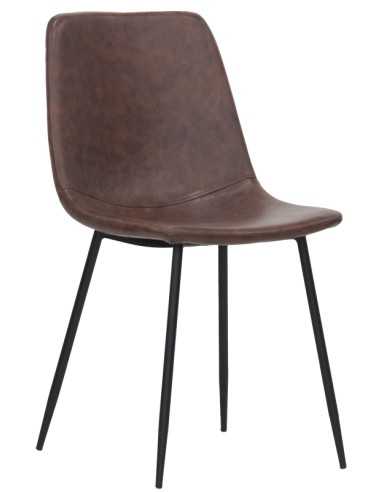 Chair - Painted metal - Ribbon in eco-leather - cm 40 x 40 x 81 h